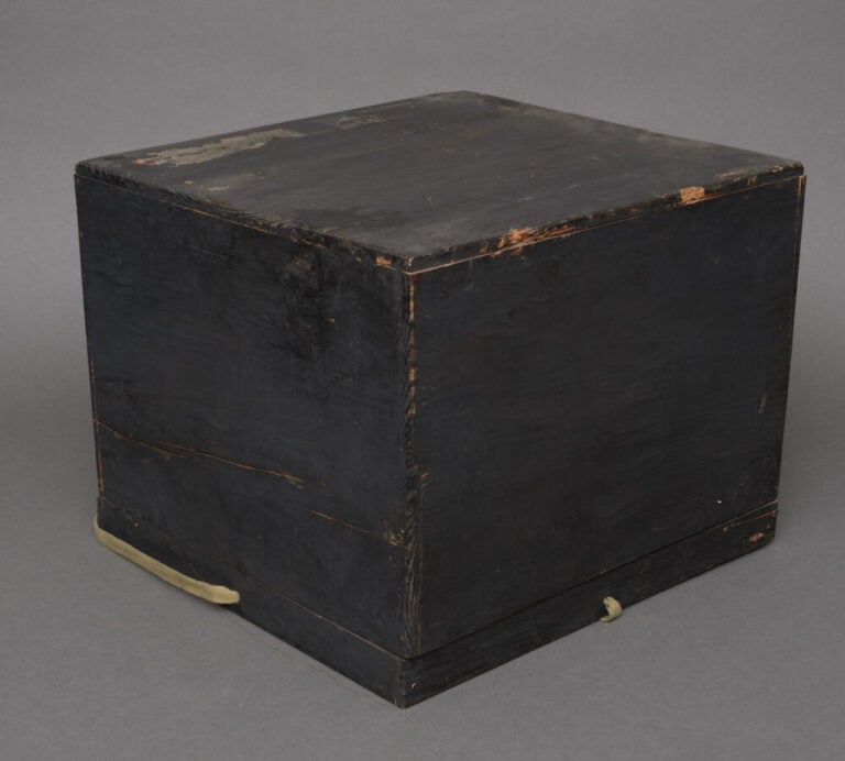 JAPON - XXème siècle - Grande boîte en laque noire (rôiro'urushi) ornée d'un hi…