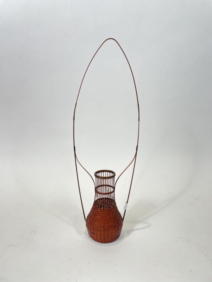 JAPON - XXème siècle - Joli petit panier pour arrangement floral ikebana en bam…