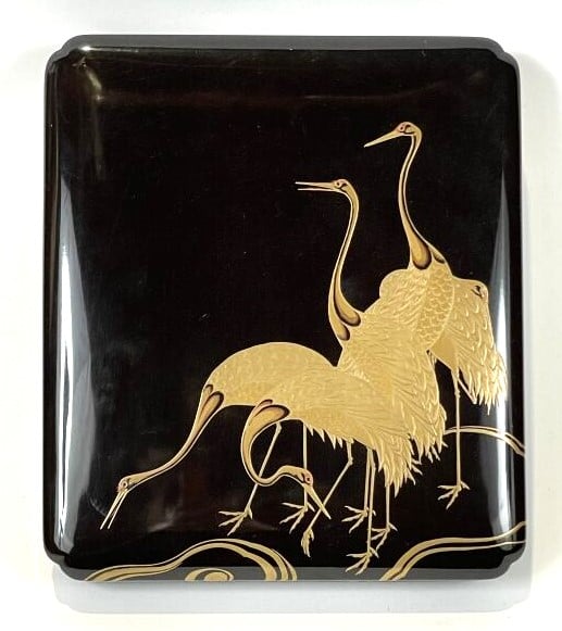 JAPON- XXème siècle - Nécessaire à écrire ( Suzuribako) en laque noire, à décor…