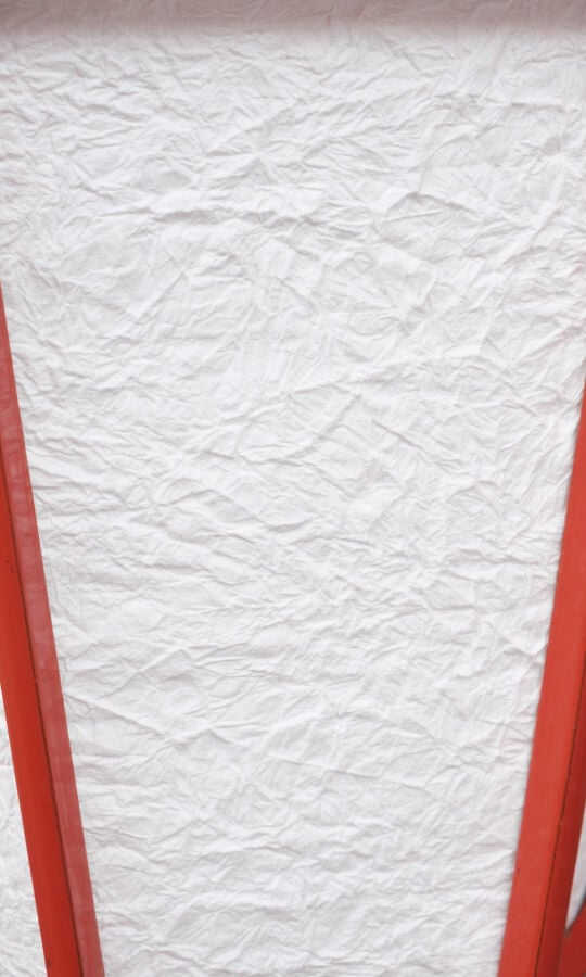 JAPON - XXème siècle - Paire de lanternes en laque rouge et papier blanc washi…