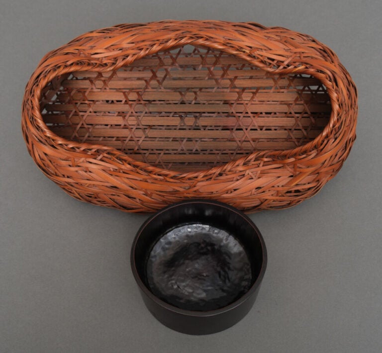 JAPON - XXème siècle - Panier pour arrangement floral ikebana en bambou de form…