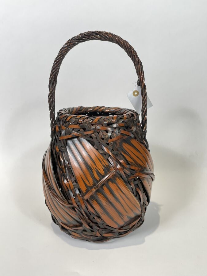 JAPON - XXème siècle - Panier pour arrangement floral ikebana, en bambou tressé…