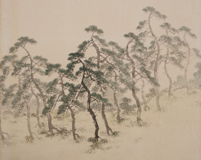 JAPON- XXème siècle - Paravent Byobu à 6 feuilles à décor sur papier d'un litto…