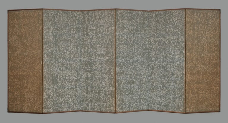 JAPON- XXème siècle - Paravent Byobu à 6 feuilles à décor sur papier d'un litto…
