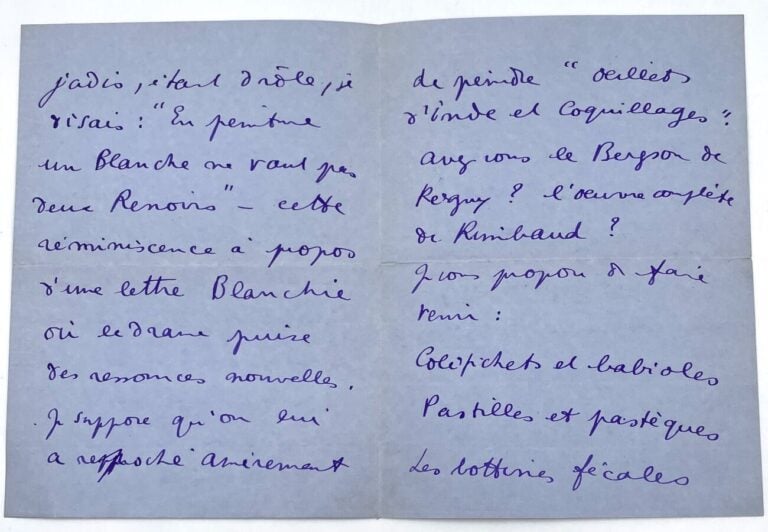Jean COCTEAU. - L.A.S. et POÈME autographe ; 4 pages in-8 à l'encre violette su…