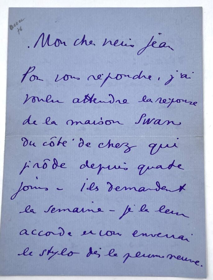 Jean COCTEAU. - L.A.S. et POÈME autographe ; 4 pages in-8 à l'encre violette su…
