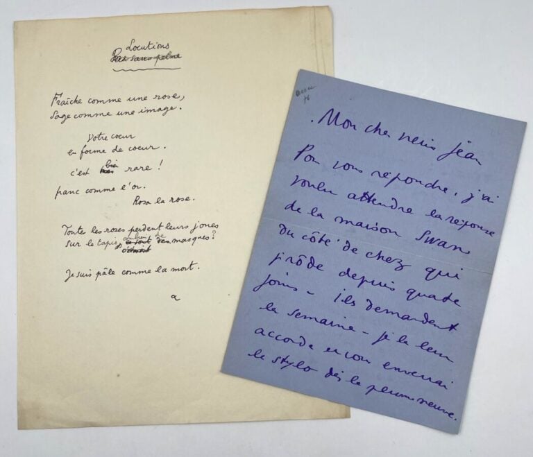 Jean COCTEAU. - L.A.S. et POÈME autographe ; 4 pages in-8 à l'encre violette su…