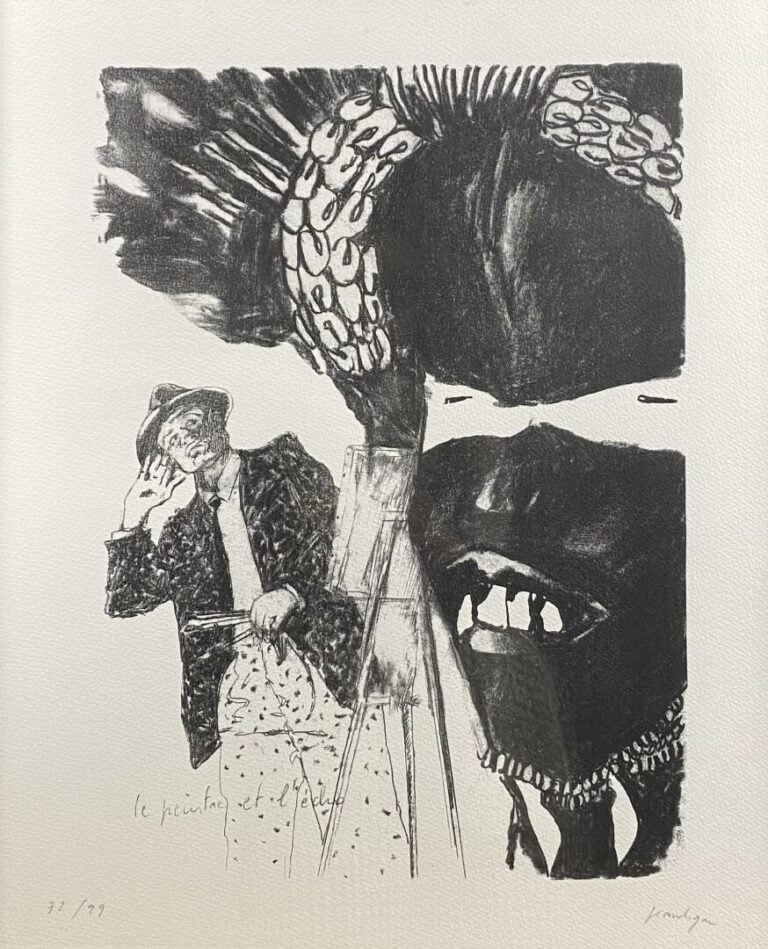 Jean LE GAC (1928-2005) - Le peintre et l'écho - Sérigraphie sur papier Arches…