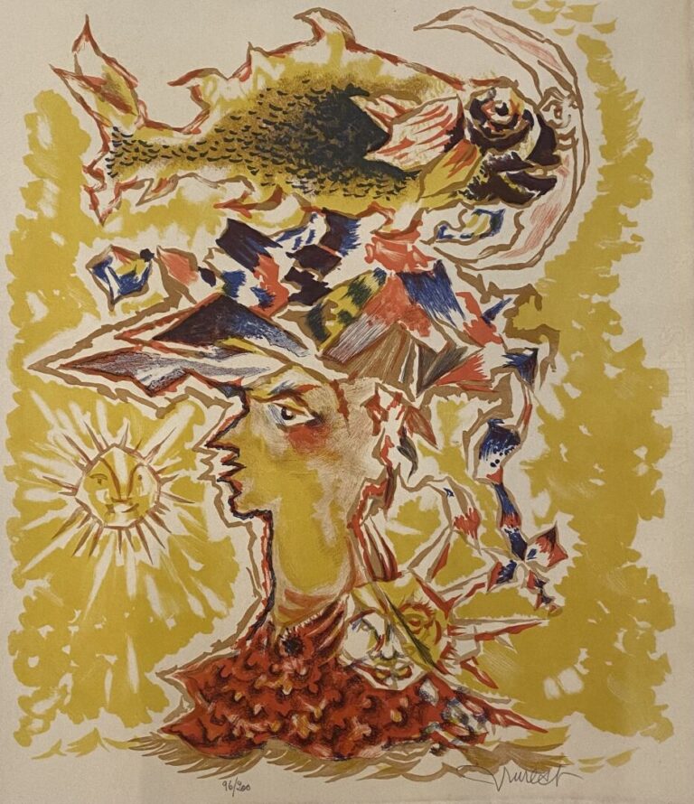 Jean LURÇAT (1892-1966) - Homme poisson - Lithographie en couleurs - Signée au…