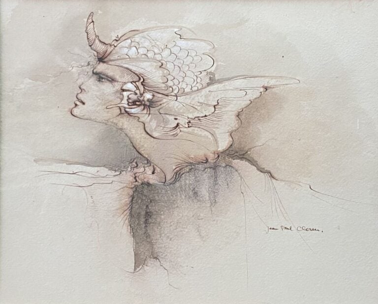 Jean-Paul CLEREN (1940-2017) - Le faune - Encre, lavis et rehauts de blanc sur…