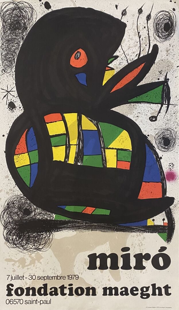 Joan MIRO (1893-1983), d'après - -Affiche d'exposition à la fondation Maeght à…