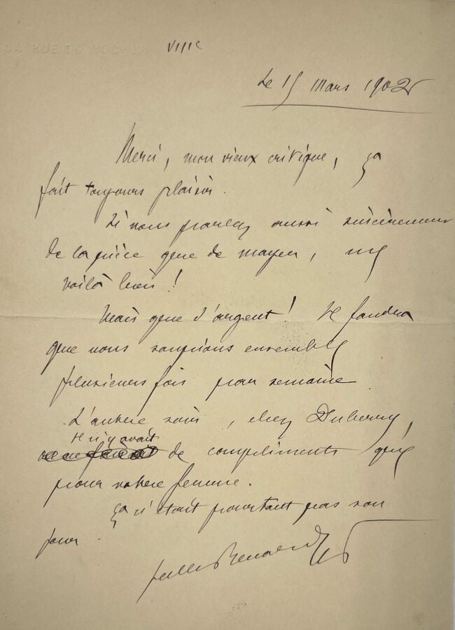 Jules RENARD - 2 L.A.S., 1902-1904 ; 1 page in-8 avec enveloppe, et 2 pages in-…