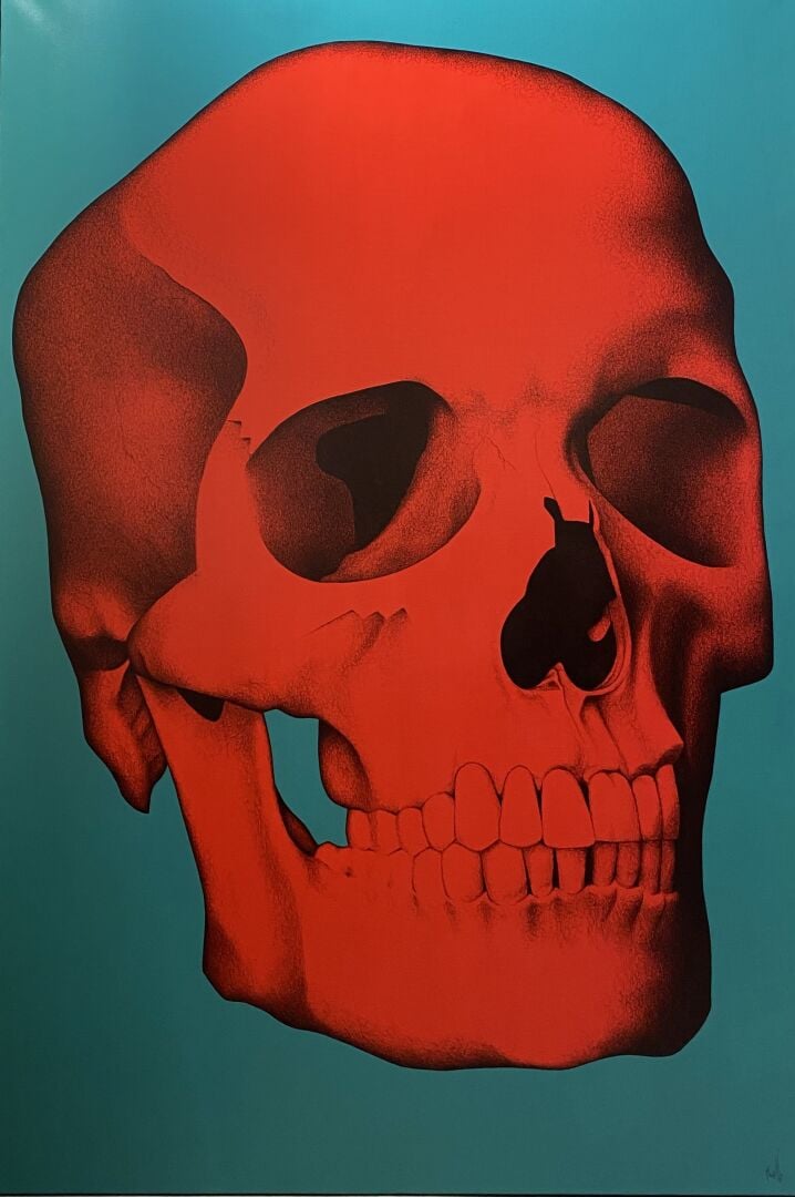 Julien MARTELLO (1973) - Vanité - Encre de Chine et acrylique vernis sur toile…