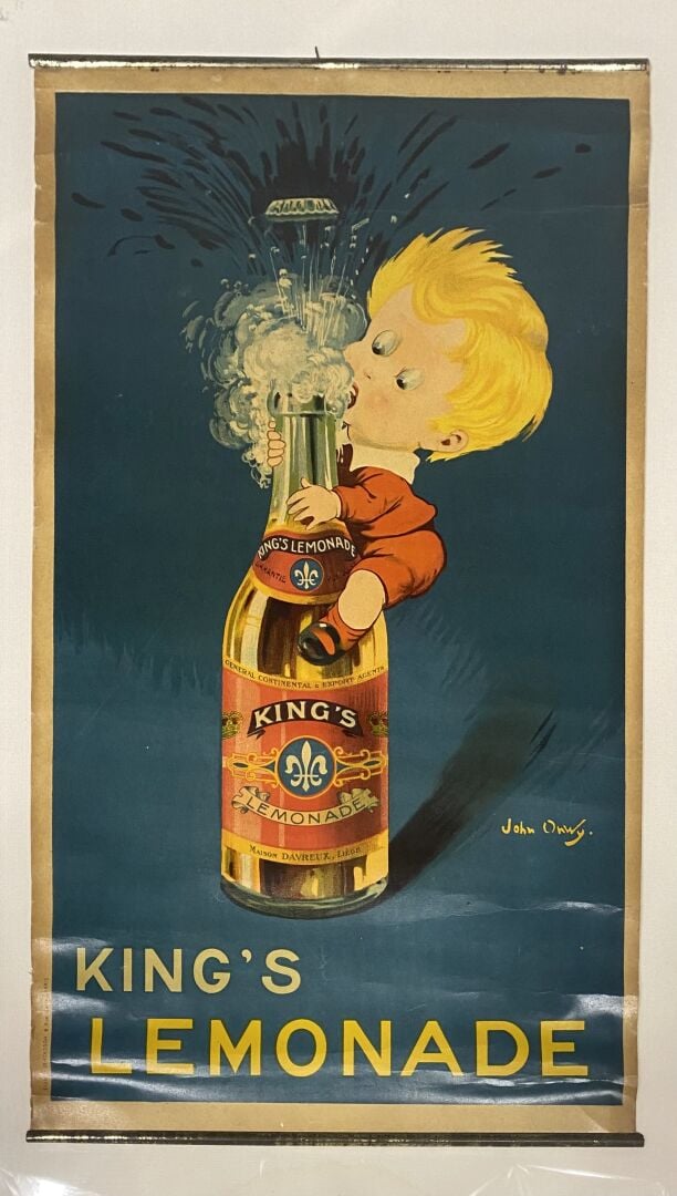KING'S LEMONADE, John Onwy - Affiche publicitaire pour King's Lemonade - Etb. V…