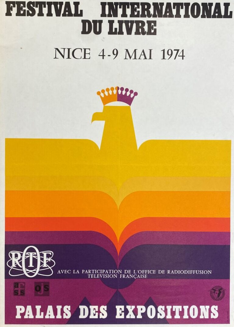 Lot d'affiches comprenant : - - Festival international du livre, 1974, imp. ADI…