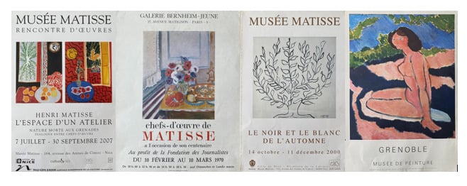 Lot d'affiches d'exposition sur Matisse comprenant : - - Musée Matisse à Nice,…