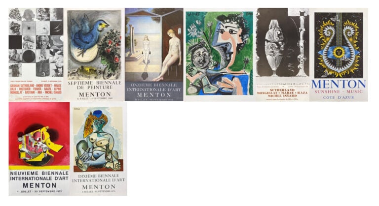 Lot d'affiches et reproductions comprenant : - - Dixième Biennale International…