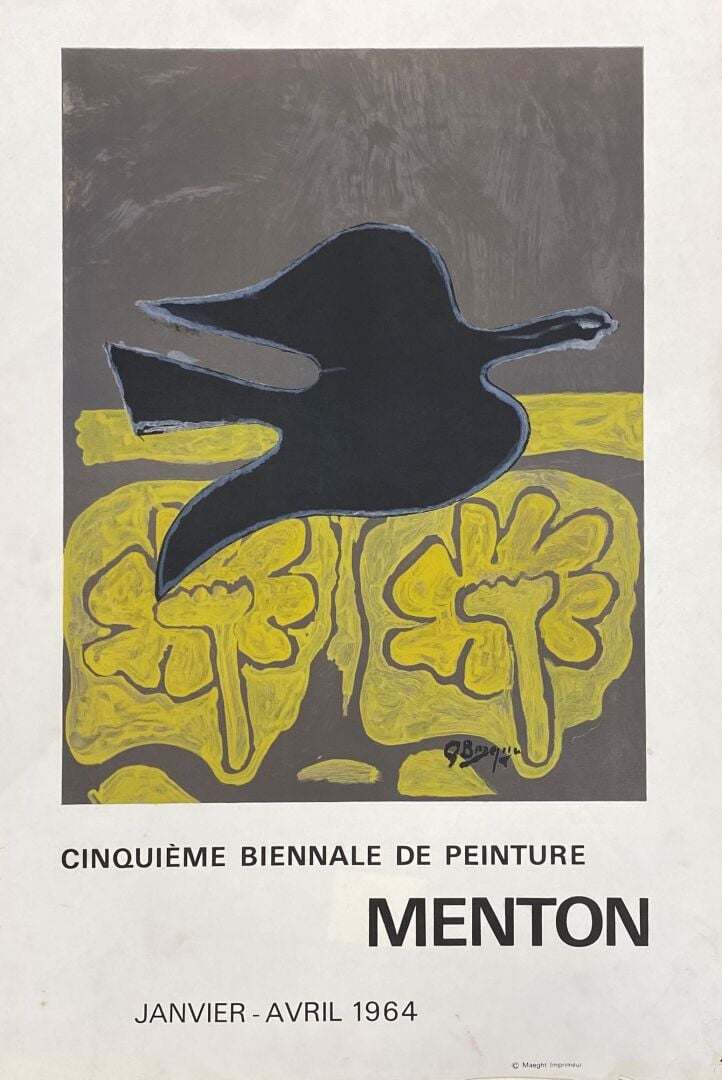 Lot d'affiches et reproductions comprenant : - - Quatrième Biennale de peinture…