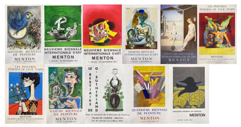 Lot d'affiches et reproductions comprenant : - - Quatrième Biennale de peinture…