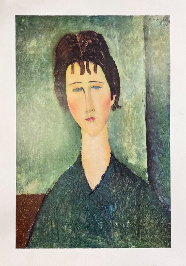 Lot d'environ 10 reproductions comprenant femme au turban d'après Picasso, Mère…