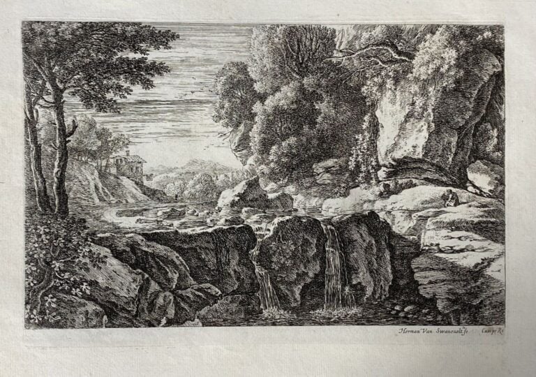 Lot de gravures et reproductions comprenant des cartes, vue de ruines, portrait…