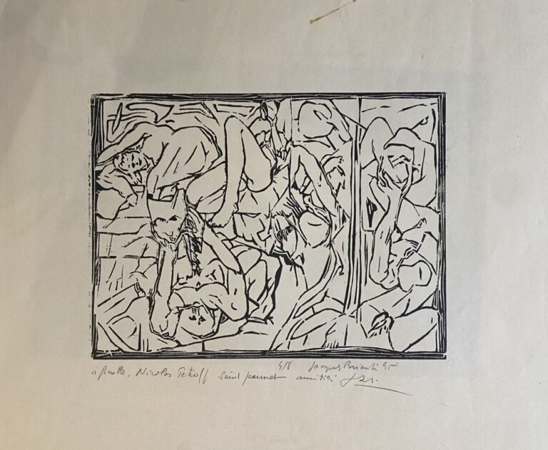 Lot de lithographies, estampes et reproductions comprenant : - - Simone VRAIN (…