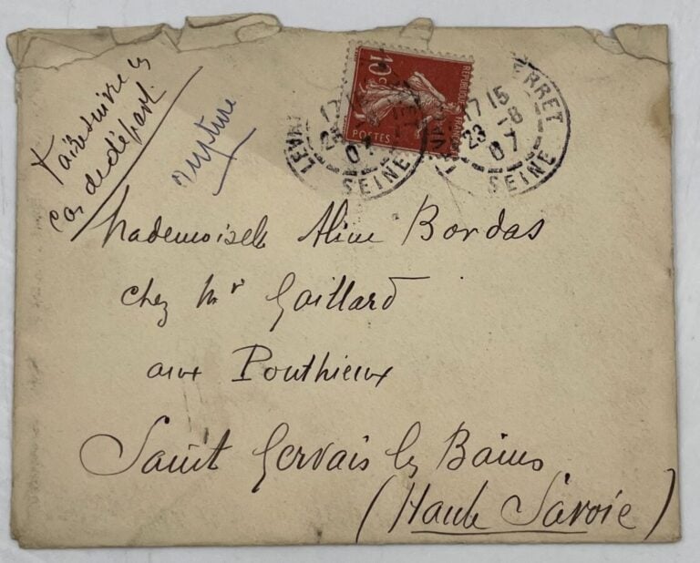 Louis JOUVET. - 2 L.A.S., Levallois mai-août 1907, à Aline BORDAS ; 6 pages et…