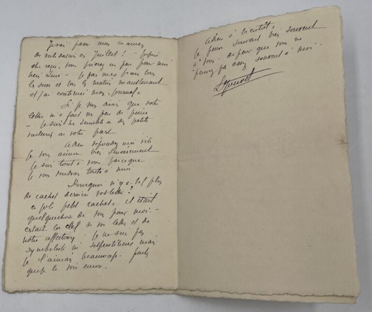 Louis JOUVET. - 2 L.A.S., Levallois mai-août 1907, à Aline BORDAS ; 6 pages et…