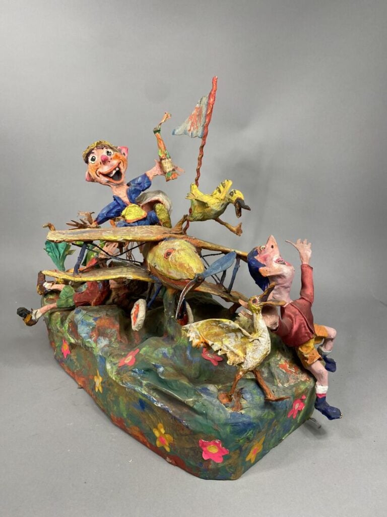 Loulou SCHIAFFINO - Maquette de char de Carnaval en papier mâché peint polychro…