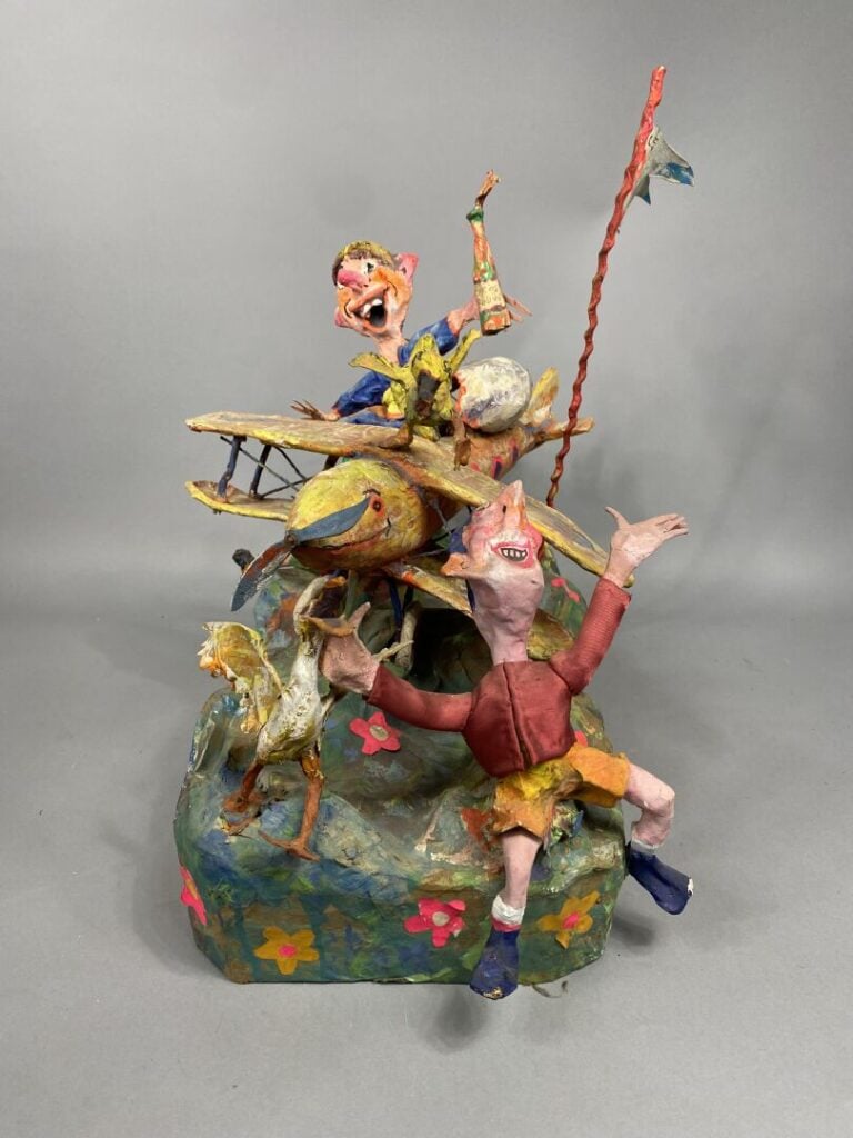 Loulou SCHIAFFINO - Maquette de char de Carnaval en papier mâché peint polychro…