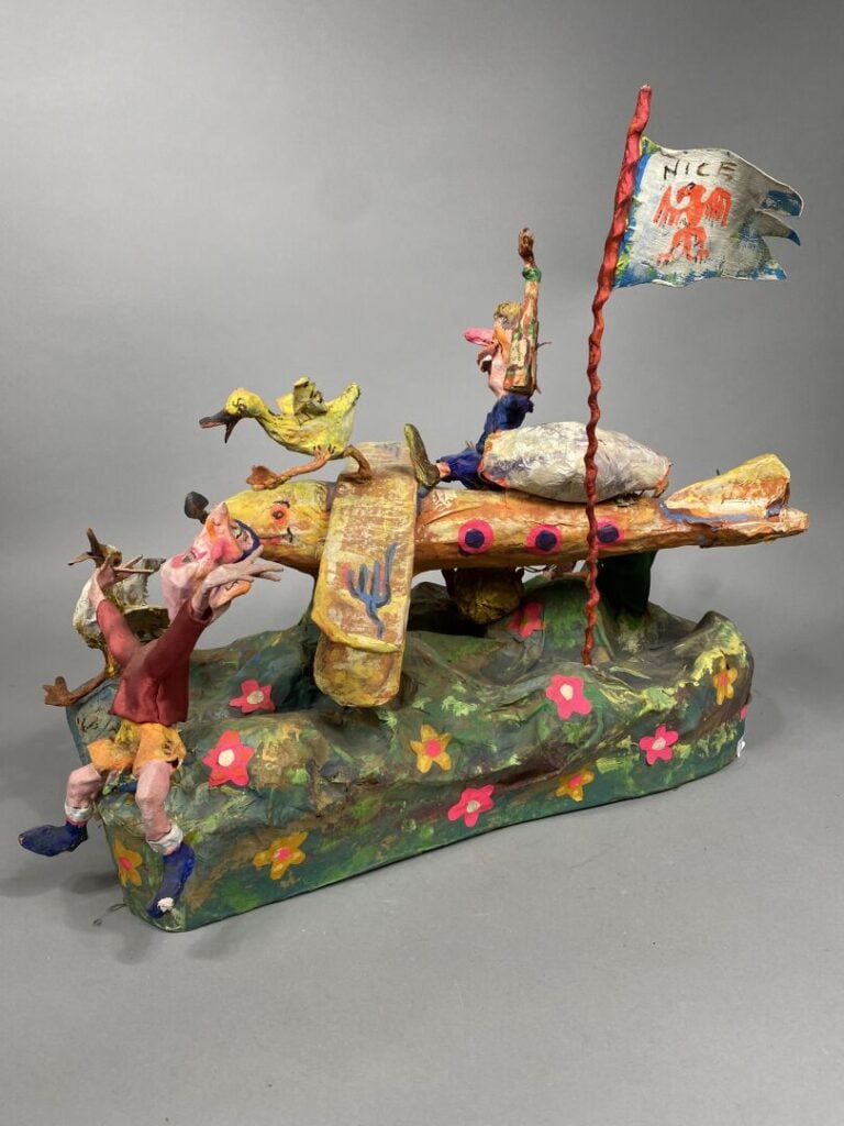 Loulou SCHIAFFINO - Maquette de char de Carnaval en papier mâché peint polychro…
