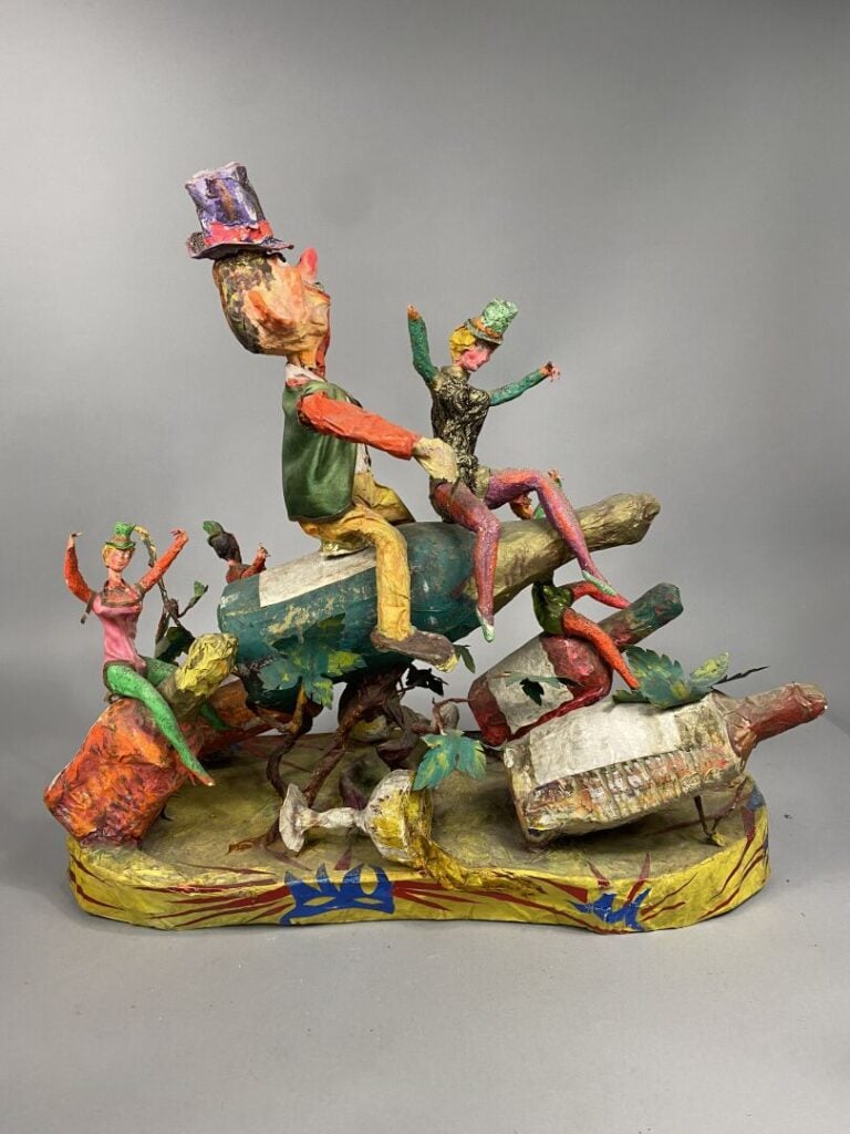 Loulou SCHIAFFINO - Maquette réduite de Carnaval en papier maché polychrome rep…