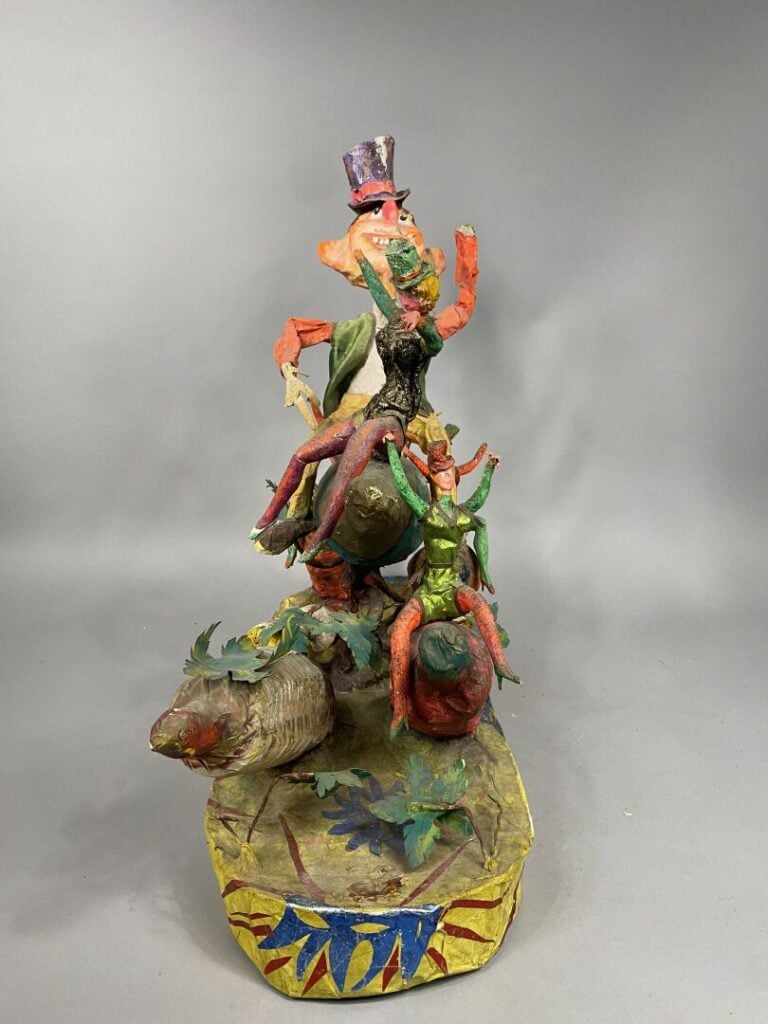 Loulou SCHIAFFINO - Maquette réduite de Carnaval en papier maché polychrome rep…