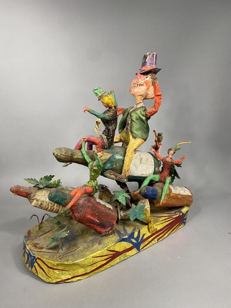 Loulou SCHIAFFINO - Maquette réduite de Carnaval en papier maché polychrome rep…