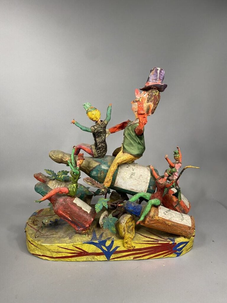 Loulou SCHIAFFINO - Maquette réduite de Carnaval en papier maché polychrome rep…