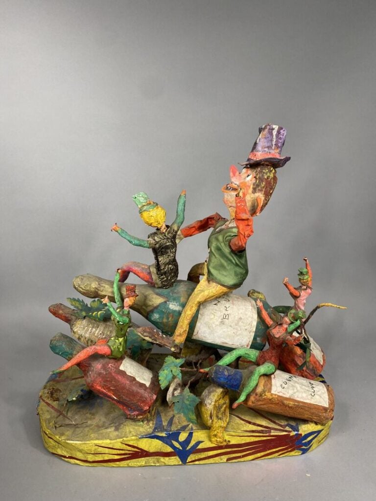 Loulou SCHIAFFINO - Maquette réduite de Carnaval en papier maché polychrome rep…