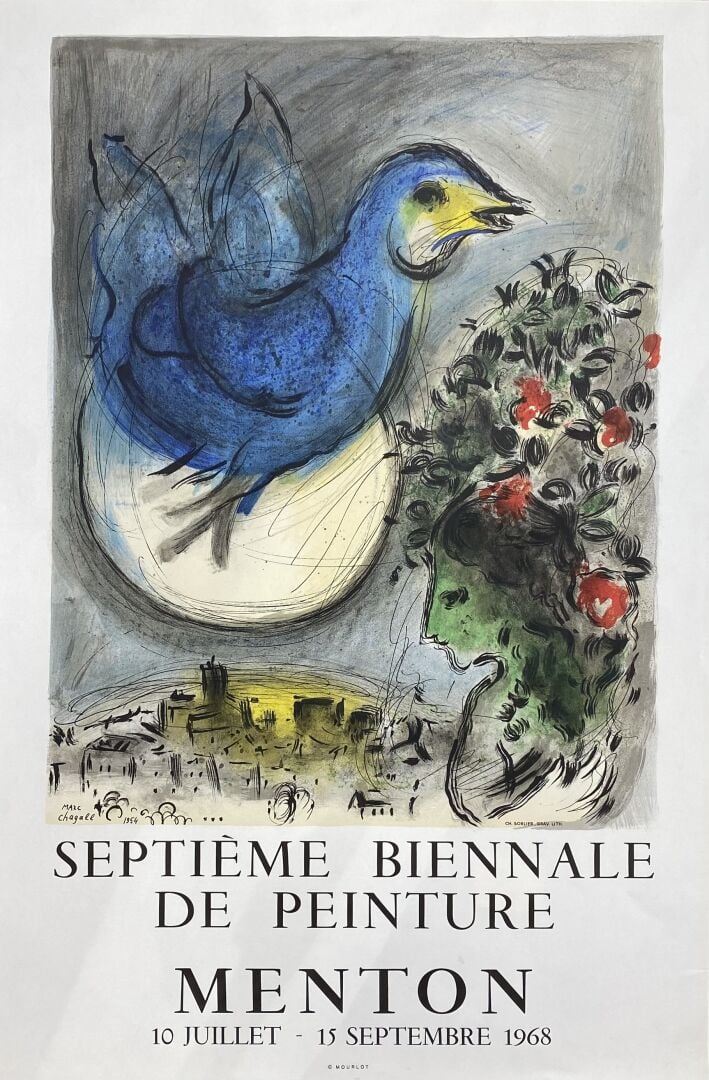 Marc CHAGALL (1887-1985), d'après - L'oiseau bleu - Septième Biennale de peintu…