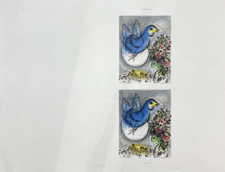 Marc CHAGALL (1887-1985), d'après - L'oiseau bleu - Septième Biennale de peintu…