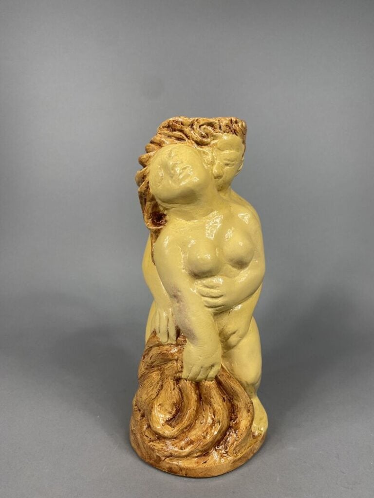 Maurice SAVIN (1894-1973), attribué à - Pichet anthropomorphe en céramique émai…