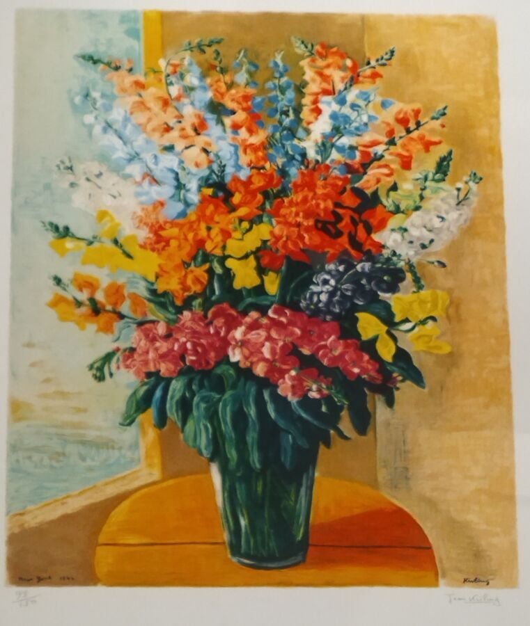 Moise KISLING (1893-1951) d'après (01151) - Orchidées - Lithographie en couleur…