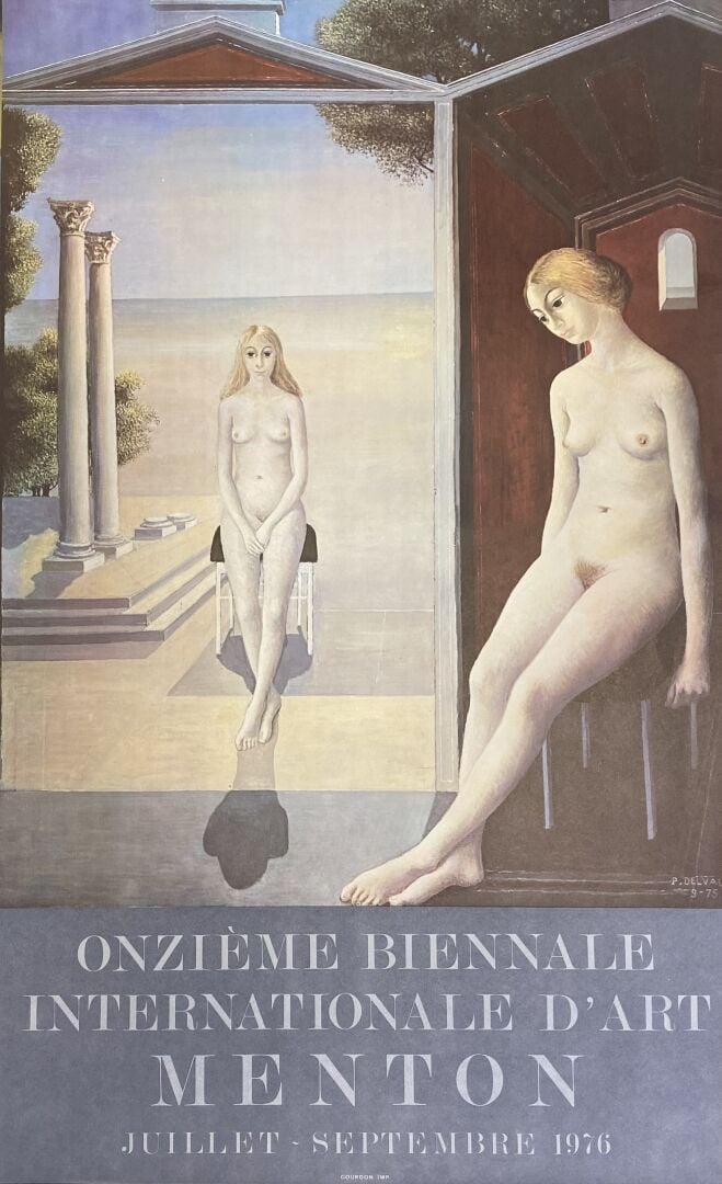 Paul DELVAUX (1897-1994) - Femmes nues assises aux colonnes corinthiennes - Lit…