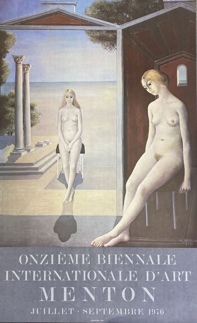 Paul DELVAUX (1897-1994) - Femmes nues assises aux colonnes corinthiennes - Lit…