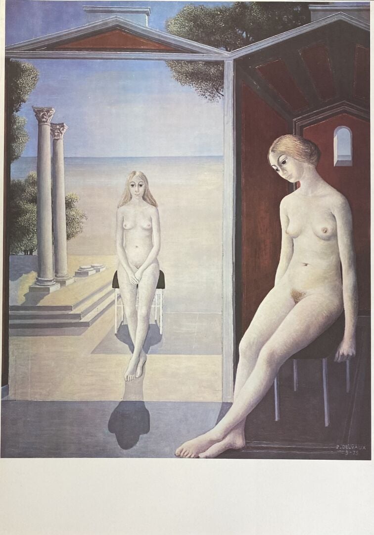 Paul DELVAUX (1897-1994) - Femmes nues assises aux colonnes corinthiennes - Lit…