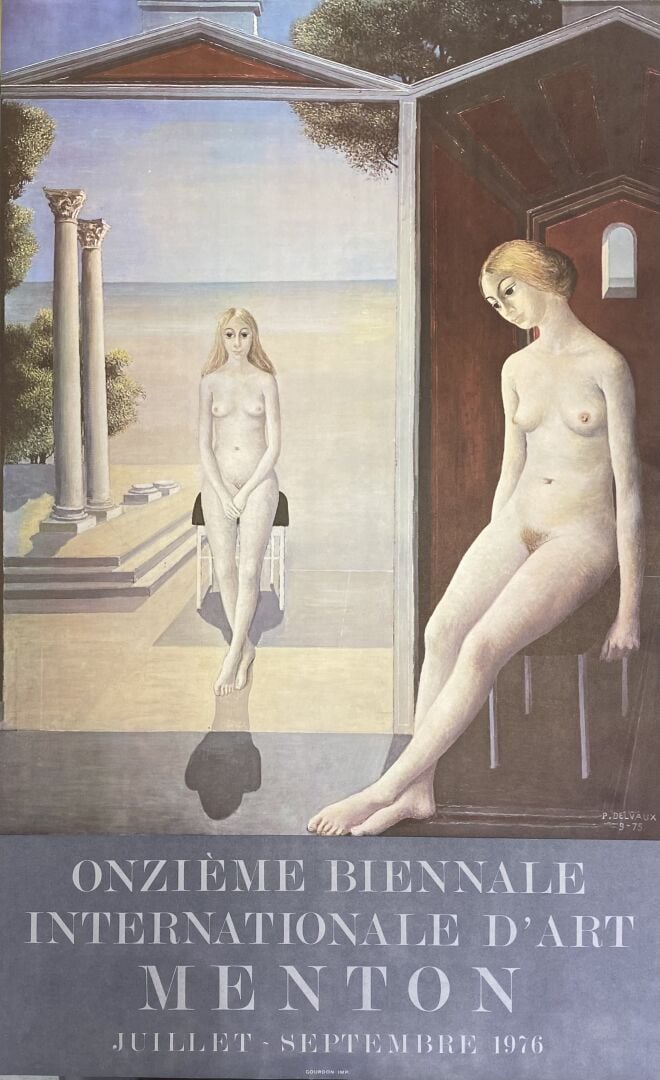 Paul DELVAUX (1897-1994) - Femmes nues assises aux colonnes corinthiennes - Lit…
