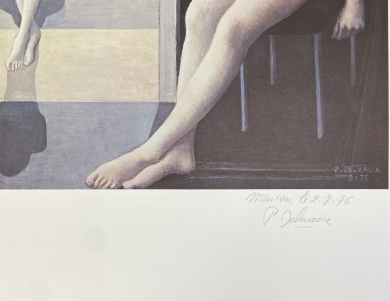 Paul DELVAUX (1897-1994) - Femmes nues assises aux colonnes corinthiennes - Lit…