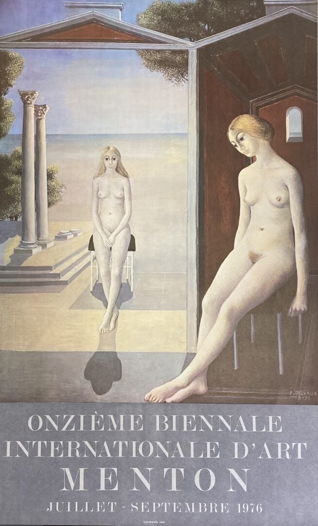 Paul DELVAUX (1897-1994) - Femmes nues assises aux colonnes corinthiennes - Lit…