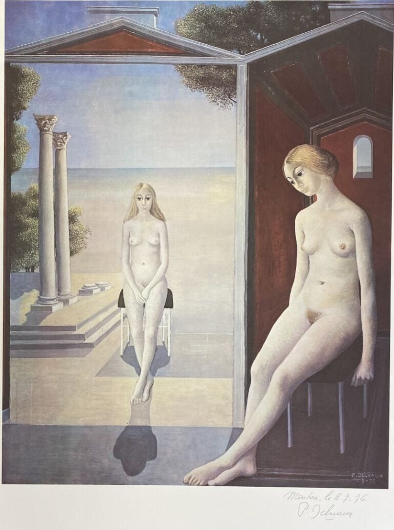 Paul DELVAUX (1897-1994) - Femmes nues assises aux colonnes corinthiennes - Lit…