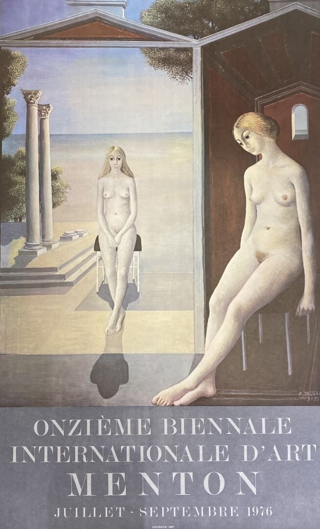 Paul DELVAUX (1897-1994) - Femmes nues assises aux colonnes corinthiennes - Lit…