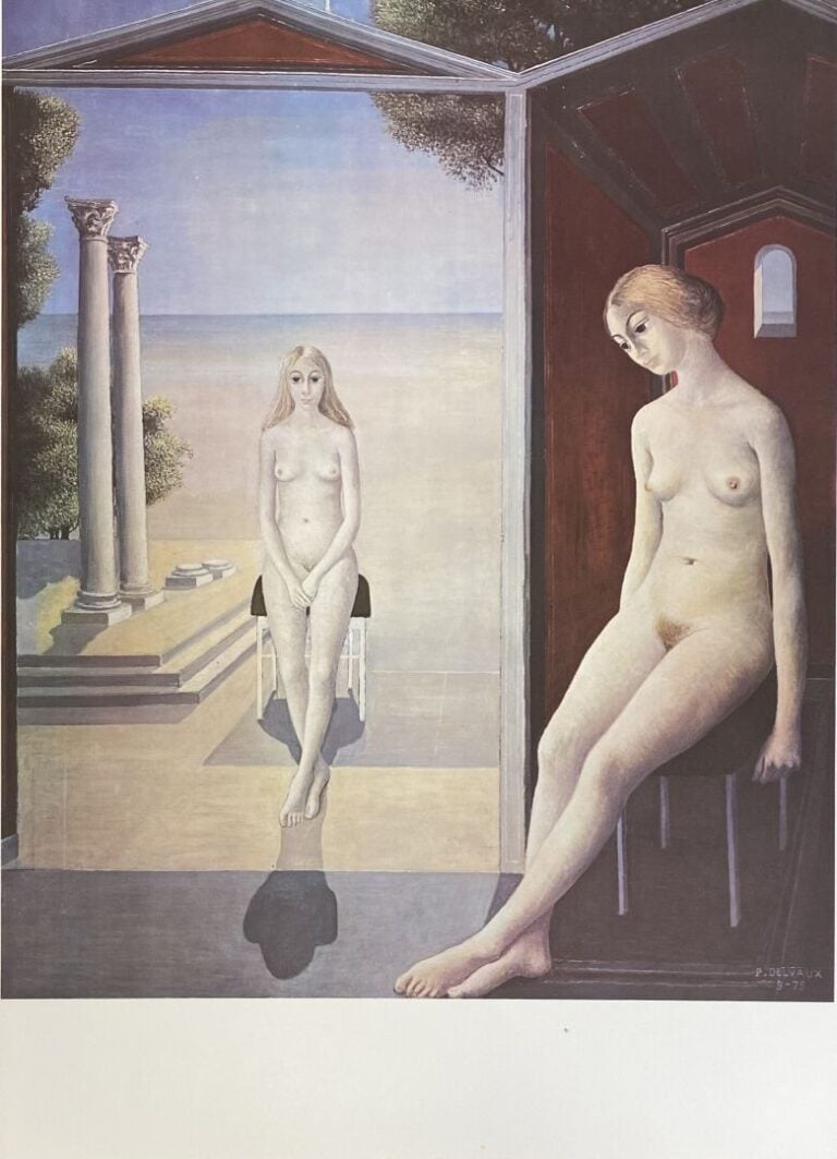 Paul DELVAUX (1897-1994) - Femmes nues assises aux colonnes corinthiennes - Lit…