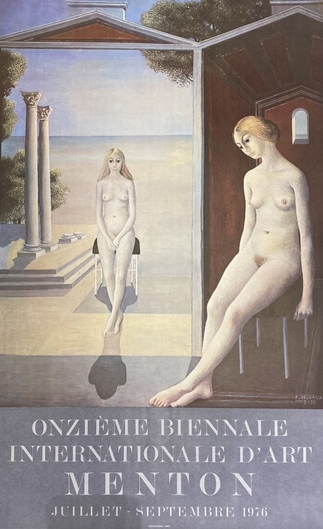 Paul DELVAUX (1897-1994) - Femmes nues assises aux colonnes corinthiennes - Lit…
